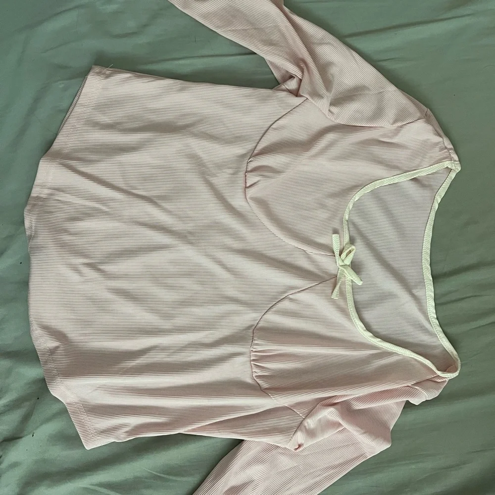 Pink Ribbed Long Sleeve Top - Picture 2 of 3